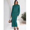 imageCaracilia 2 Piece Skirt Set for Women Sweater Dress Long Sleeve Oversized Tops Matching Maxi Skirts 2025 Fall Outfits ClothesGreen