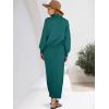 imageCaracilia 2 Piece Skirt Set for Women Sweater Dress Long Sleeve Oversized Tops Matching Maxi Skirts 2025 Fall Outfits ClothesGreen