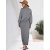 imageCaracilia 2 Piece Skirt Set for Women Sweater Dress Long Sleeve Oversized Tops Matching Maxi Skirts 2025 Fall Outfits ClothesGrey