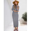 imageCaracilia 2 Piece Skirt Set for Women Sweater Dress Long Sleeve Oversized Tops Matching Maxi Skirts 2025 Fall Outfits ClothesGrey