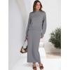 imageCaracilia 2 Piece Skirt Set for Women Sweater Dress Long Sleeve Oversized Tops Matching Maxi Skirts 2025 Fall Outfits ClothesGrey