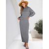 imageCaracilia 2 Piece Skirt Set for Women Sweater Dress Long Sleeve Oversized Tops Matching Maxi Skirts 2025 Fall Outfits ClothesGrey