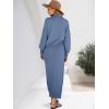 imageCaracilia 2 Piece Skirt Set for Women Sweater Dress Long Sleeve Oversized Tops Matching Maxi Skirts 2025 Fall Outfits ClothesIndigo