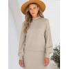 imageCaracilia 2 Piece Skirt Set for Women Sweater Dress Long Sleeve Oversized Tops Matching Maxi Skirts 2025 Fall Outfits ClothesKhaki