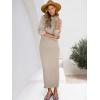 imageCaracilia 2 Piece Skirt Set for Women Sweater Dress Long Sleeve Oversized Tops Matching Maxi Skirts 2025 Fall Outfits ClothesKhaki