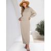 imageCaracilia 2 Piece Skirt Set for Women Sweater Dress Long Sleeve Oversized Tops Matching Maxi Skirts 2025 Fall Outfits ClothesKhaki