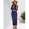 imageCaracilia 2 Piece Skirt Set for Women Sweater Dress Long Sleeve Oversized Tops Matching Maxi Skirts 2025 Fall Outfits ClothesNavy Blue