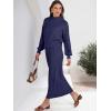 imageCaracilia 2 Piece Skirt Set for Women Sweater Dress Long Sleeve Oversized Tops Matching Maxi Skirts 2025 Fall Outfits ClothesNavy Blue