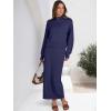 imageCaracilia 2 Piece Skirt Set for Women Sweater Dress Long Sleeve Oversized Tops Matching Maxi Skirts 2025 Fall Outfits ClothesNavy Blue