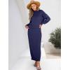 imageCaracilia 2 Piece Skirt Set for Women Sweater Dress Long Sleeve Oversized Tops Matching Maxi Skirts 2025 Fall Outfits ClothesNavy Blue