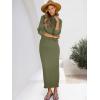 imageCaracilia 2 Piece Skirt Set for Women Sweater Dress Long Sleeve Oversized Tops Matching Maxi Skirts 2025 Fall Outfits ClothesPea Green