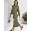 imageCaracilia 2 Piece Skirt Set for Women Sweater Dress Long Sleeve Oversized Tops Matching Maxi Skirts 2025 Fall Outfits ClothesPea Green