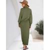 imageCaracilia 2 Piece Skirt Set for Women Sweater Dress Long Sleeve Oversized Tops Matching Maxi Skirts 2025 Fall Outfits ClothesPea Green