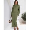 imageCaracilia 2 Piece Skirt Set for Women Sweater Dress Long Sleeve Oversized Tops Matching Maxi Skirts 2025 Fall Outfits ClothesPea Green
