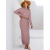 imageCaracilia 2 Piece Skirt Set for Women Sweater Dress Long Sleeve Oversized Tops Matching Maxi Skirts 2025 Fall Outfits ClothesPink