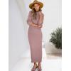 imageCaracilia 2 Piece Skirt Set for Women Sweater Dress Long Sleeve Oversized Tops Matching Maxi Skirts 2025 Fall Outfits ClothesPink