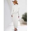 imageCaracilia 2 Piece Skirt Set for Women Sweater Dress Long Sleeve Oversized Tops Matching Maxi Skirts 2025 Fall Outfits ClothesWhite