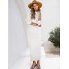 imageCaracilia 2 Piece Skirt Set for Women Sweater Dress Long Sleeve Oversized Tops Matching Maxi Skirts 2025 Fall Outfits ClothesWhite