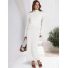 imageCaracilia 2 Piece Skirt Set for Women Sweater Dress Long Sleeve Oversized Tops Matching Maxi Skirts 2025 Fall Outfits ClothesWhite