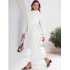 imageCaracilia 2 Piece Skirt Set for Women Sweater Dress Long Sleeve Oversized Tops Matching Maxi Skirts 2025 Fall Outfits ClothesWhite