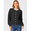 imageCaracilia Cardigan Sweaters for Women 2025 Fall Casual Long Sleeve Button Down Open Front Knit Trendy Jackets OutwearBlack
