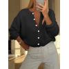imageCaracilia Cardigan Sweaters for Women 2025 Fall Casual Long Sleeve Button Down Open Front Knit Trendy Jackets OutwearBlack
