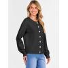 imageCaracilia Cardigan Sweaters for Women 2025 Fall Casual Long Sleeve Button Down Open Front Knit Trendy Jackets OutwearBlack
