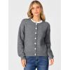 imageCaracilia Cardigan Sweaters for Women 2025 Fall Casual Long Sleeve Button Down Open Front Knit Trendy Jackets OutwearDeep Grey