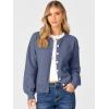 imageCaracilia Cardigan Sweaters for Women 2025 Fall Casual Long Sleeve Button Down Open Front Knit Trendy Jackets OutwearDusty Blue