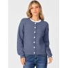 imageCaracilia Cardigan Sweaters for Women 2025 Fall Casual Long Sleeve Button Down Open Front Knit Trendy Jackets OutwearDusty Blue