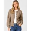 imageCaracilia Cardigan Sweaters for Women 2025 Fall Casual Long Sleeve Button Down Open Front Knit Trendy Jackets OutwearKhaki