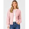 imageCaracilia Cardigan Sweaters for Women 2025 Fall Casual Long Sleeve Button Down Open Front Knit Trendy Jackets OutwearLight Pink