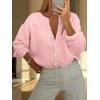 imageCaracilia Cardigan Sweaters for Women 2025 Fall Casual Long Sleeve Button Down Open Front Knit Trendy Jackets OutwearLight Pink