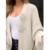 imageCaracilia Cardigan Sweaters for Women Long Sleeve Chunky Knit Open Front 2025 Fall Casual Loose Fit Lightweight OuterwearBeige