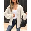 imageCaracilia Cardigan Sweaters for Women Long Sleeve Chunky Knit Open Front 2025 Fall Casual Loose Fit Lightweight OuterwearBeige