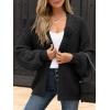 imageCaracilia Cardigan Sweaters for Women Long Sleeve Chunky Knit Open Front 2025 Fall Casual Loose Fit Lightweight OuterwearBlack