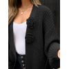 imageCaracilia Cardigan Sweaters for Women Long Sleeve Chunky Knit Open Front 2025 Fall Casual Loose Fit Lightweight OuterwearBlack