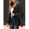 imageCaracilia Cardigan Sweaters for Women Long Sleeve Chunky Knit Open Front 2025 Fall Casual Loose Fit Lightweight OuterwearBlack