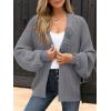 imageCaracilia Cardigan Sweaters for Women Long Sleeve Chunky Knit Open Front 2025 Fall Casual Loose Fit Lightweight OuterwearDeep Gray