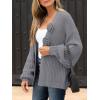 imageCaracilia Cardigan Sweaters for Women Long Sleeve Chunky Knit Open Front 2025 Fall Casual Loose Fit Lightweight OuterwearDeep Gray