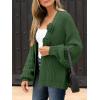 imageCaracilia Cardigan Sweaters for Women Long Sleeve Chunky Knit Open Front 2025 Fall Casual Loose Fit Lightweight OuterwearDeep Green