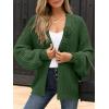 imageCaracilia Cardigan Sweaters for Women Long Sleeve Chunky Knit Open Front 2025 Fall Casual Loose Fit Lightweight OuterwearDeep Green