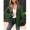 imageCaracilia Cardigan Sweaters for Women Long Sleeve Chunky Knit Open Front 2025 Fall Casual Loose Fit Lightweight OuterwearDeep Green