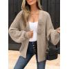 imageCaracilia Cardigan Sweaters for Women Long Sleeve Chunky Knit Open Front 2025 Fall Casual Loose Fit Lightweight OuterwearKhaki