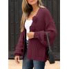 imageCaracilia Cardigan Sweaters for Women Long Sleeve Chunky Knit Open Front 2025 Fall Casual Loose Fit Lightweight OuterwearWine Red
