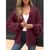 imageCaracilia Cardigan Sweaters for Women Long Sleeve Chunky Knit Open Front 2025 Fall Casual Loose Fit Lightweight OuterwearWine Red