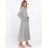 imageCaracilia Women Long Sleeve Maxi Dress 2025 Fall Casual Button Down Striped Plaid Tie Waist Shirt Dresses Vacation OutfitsBlack White Stripe