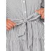 imageCaracilia Women Long Sleeve Maxi Dress 2025 Fall Casual Button Down Striped Plaid Tie Waist Shirt Dresses Vacation OutfitsBlack White Stripe