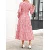 imageCaracilia Women Long Sleeve Maxi Dress 2025 Fall Casual Button Down Striped Plaid Tie Waist Shirt Dresses Vacation OutfitsDark Pink White Plaid