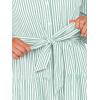 imageCaracilia Women Long Sleeve Maxi Dress 2025 Fall Casual Button Down Striped Plaid Tie Waist Shirt Dresses Vacation OutfitsGreen White Stripe